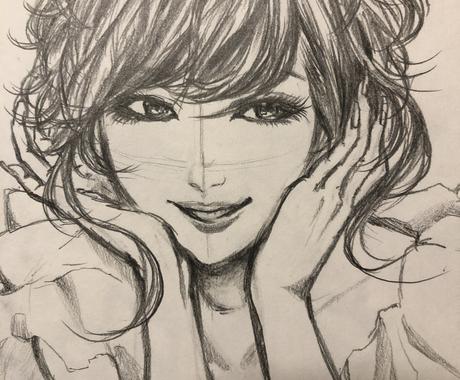 ご希望線画 ご提供致します 主に鉛筆を使いモノクロアップまたは全身対応致します イラスト作成 ココナラ