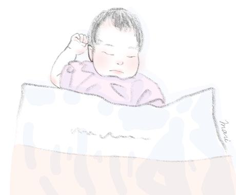 赤ちゃんの鉛筆似顔絵を描きます ご出産のお祝いに喜ばれています 似顔絵作成 ココナラ