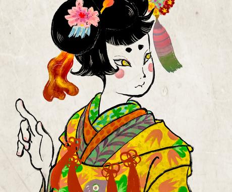 和風 浮世絵風のイラストを全力で描きます モダン浮世絵スタイルの肖像画描きます 似顔絵作成 ココナラ