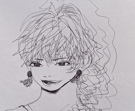 女性のイラスト 上半身 ボールペンで描きます 技術がある方で 何かのベースに使えそうだと思う方 その他 イラスト 漫画 ココナラ