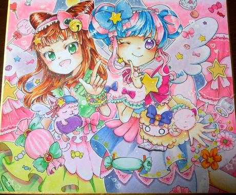 色紙にイラストを描きます 1点もの 好きなキャラを飾ったり プレゼントにも イラスト作成 ココナラ