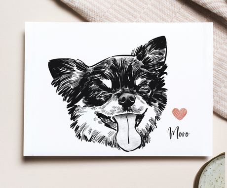 うちのこ ペット のお写真をモノクロアートにします うちのことの暮らしを楽しむ ペットイラストオーダーメイド ペットイラスト作成 ココナラ