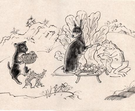鳥獣戯画風 浮世絵風で動物などを描きます デジタルに対応 手描きで本当の墨の味わい ペットの似顔絵も イラスト作成 ココナラ