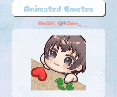ハート＆RPのアニメーションスタンプ作ります あなたのキャラで配信で使えるエモート描きます イメージ1