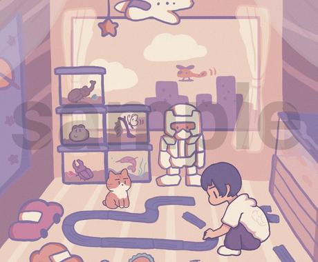 部屋の中で暮らしている人のイラストを描けます 人々の暮らし マンション ビルなどをイメージ イラスト作成 ココナラ