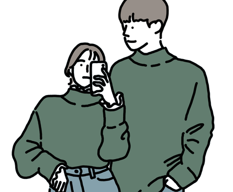 写真をもとにカップルやご友人とのイラスト描きます 結婚式のペーパーアイテム プレゼントや インテリアにも 似顔絵作成 ココナラ