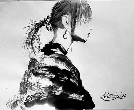 墨絵 墨絵イラストお描きします 白と黒に削ぎ落とした墨の勢いを見せます イラスト作成 ココナラ