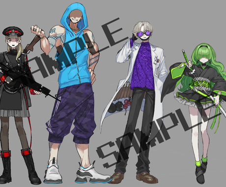 キャラクターデザイン担当いたします アニメや小説 自作ゲーム等に使えるキャラクターデザイン キャラクター作成 ココナラ