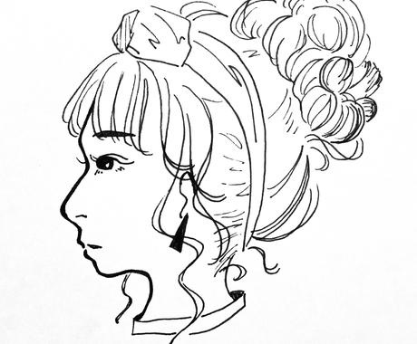 手描き横顔イラストとあいうえお作文かきます ユニークな手描きイラストをお探しの方へ イラスト作成 ココナラ