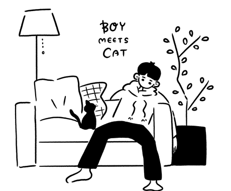 お洒落で韓国風な線画のイラストお描きします シンプルな線画で画面を一気にお洒落に演出いたします イラスト作成 ココナラ