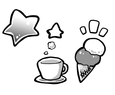 モノクロゆるかわイラスト描きます グレースケール不使用 ハンコ作成や同人誌などに イラスト作成 ココナラ