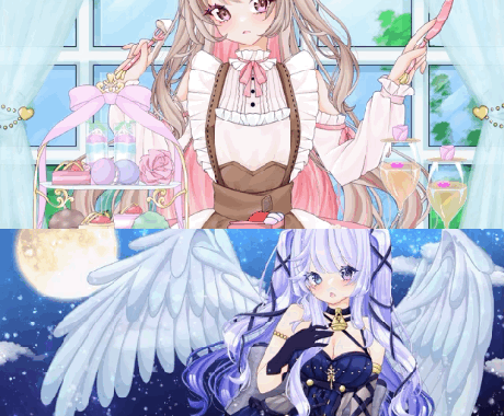 可愛いgif作成します 瞬きをしたりお胸が揺れるような簡易GIFを作成します。 イメージ1