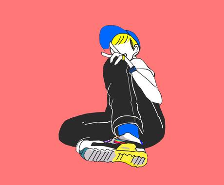 シンプルなイラストで全身アイコン描きます オシャレでスタイリッシュなイラストであなたを表現 アイコン作成 ココナラ