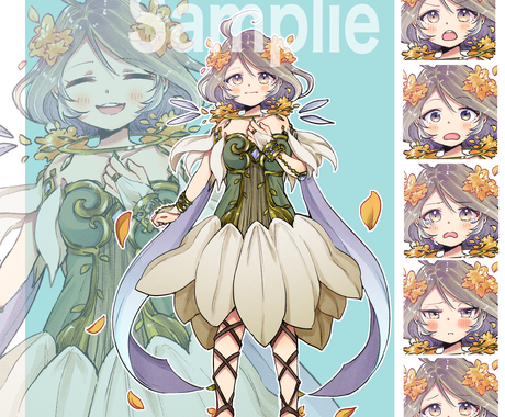 キャラクター販売します 妖精の女の子 表情７種 追加 カラー変更可能 キャラクター販売 既製品 ココナラ