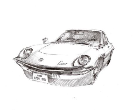鉛筆画で車や古い建築を描きます 鉛筆スケッチの趣のある絵を描きます イラスト作成 ココナラ