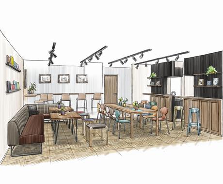 デジタル手描きマーカー調パース 店舗空間 描きます 図面 参考画像を元に魅力的な空間を描きます 建築 インテリア 図面デザイン ココナラ デジタル手描きマーカー調パース 店舗空間 描きます 図面 参考画像を元に魅力的な空間を描きます 建築 インテリア 図面デザイン ココナラ