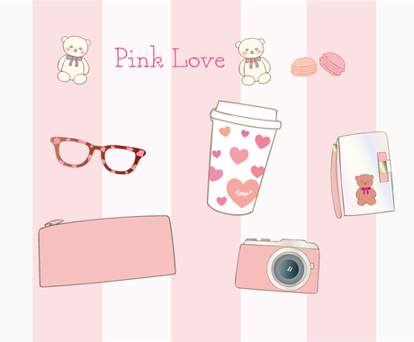 女子が好きな ピンク系のイラストお描きます ピンクで女子ウケする 可愛いイラストお描きします 文字は自由 イラスト作成 ココナラ