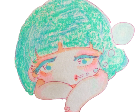 実写とアナログイラストでエモいアイコン作成します 淡く繊細に描くアンニュイな女の子 実写背景で個性を演出 イラスト作成 ココナラ