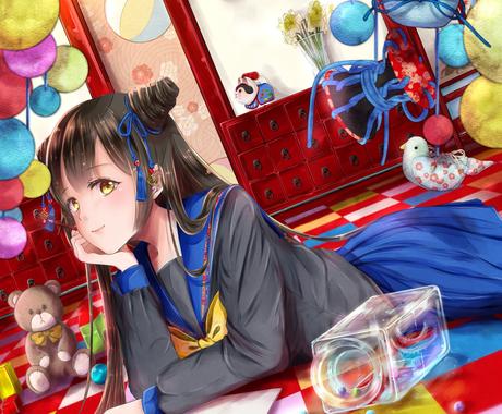 背景も描き込むコミック系の1枚イラスト描きます キャラクターを扱った可愛い世界を イラスト作成 ココナラ