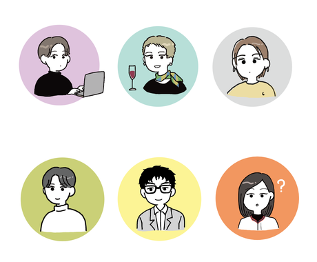 シンプル可愛いオリジナル 似顔絵イラスト制作します シンプル可愛いオーダー似顔絵イラスト描きます アイコン作成 ココナラ