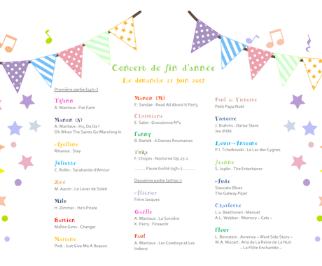 ピアノなど習い事の発表会のプログラム作ります かわいいプログラムを作りたい でもとっても忙しい先生方へ その他 音楽 ナレーション ココナラ