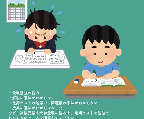 受験勉強の相談にのります 受験勉強のわからないことや悩み解決するまで 相談に乗ります その他 悩み 恋愛 話し相手 ココナラ
