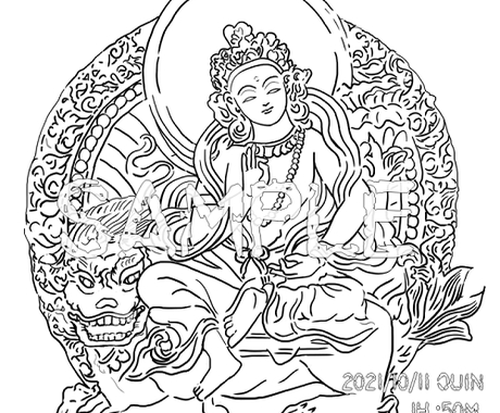 あこ　　手描き仏像線画アート 20-60代からのファッション通販 あこ様専用 手描き仏像線画