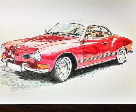 写真から車 バイクのリアルなイラストを描きます 色鉛筆で厚めのケント紙に描きます イラスト作成 ココナラ