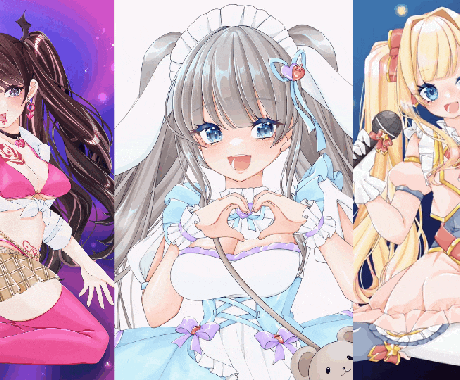 可愛いgif作成します 瞬きをしたりお胸が揺れるような簡易GIFを作成します。 イメージ2