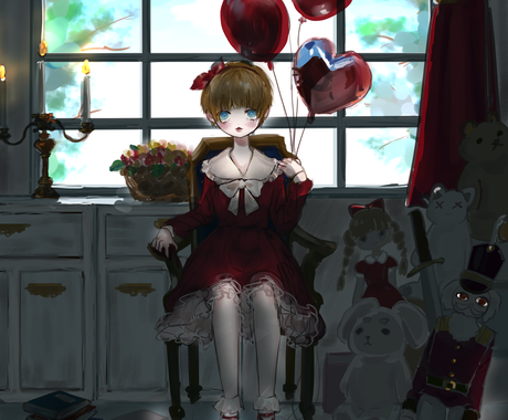 アンティーク調の女の子イラスト描きます アンティーク ホラーな女の子イラストを描きます イラスト作成 ココナラ