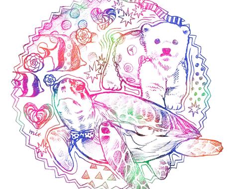 カラフルポップに動物のイラスト描きます ペットのイラストを思い出に残しませんか ペットイラスト作成 ココナラ