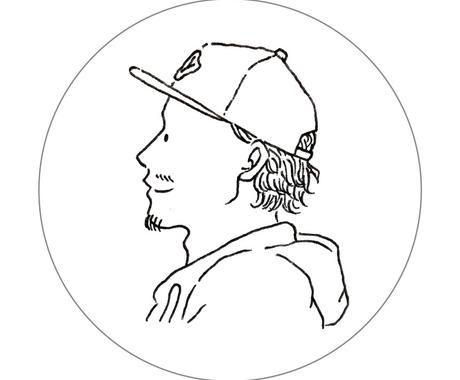 シンプルモノクロの横顔似顔絵イラスト描きます 横顔肩上 シンプルな線画のイラストです イラスト作成 ココナラ