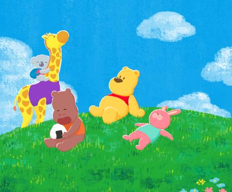 絵本のような動物 食べ物のイラスト描きます 冊子の表紙や挿絵 商品の宣伝 イベントの告知などにも イラスト作成 ココナラ