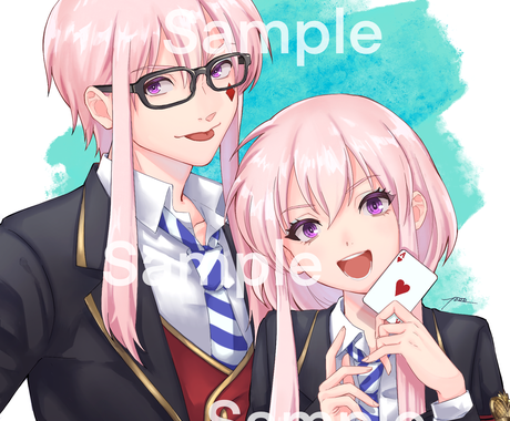 カップルイラスト Snsアイコン等作成承ります 夢絵 オリジナル 似顔絵 Gl Blなど アイコン作成 ココナラ