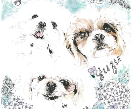 愛するペットの似顔絵 アート作品を手描きします A3サイズ お写真から手描きの世界に一点のアート作品 ペットイラスト作成 ココナラ