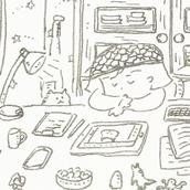 黒ペン画家 サウナ猫
