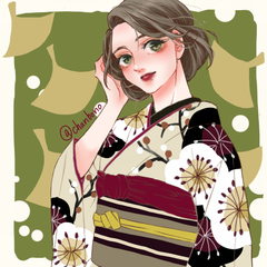 シックな着物のイラスト ちゃんぼのさん 会社員 のポートフォリオ ココナラ