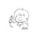 どん _ 線画 ほっこりイラスト