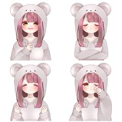 YouTube用イラストのご依頼絵（表情差分4パターン）