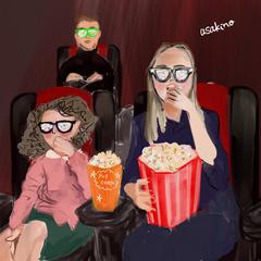 映画鑑賞のオープニングテーマ時の絵