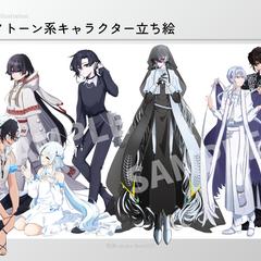 イメージカラー【モノトーン】キャラクター立ち絵