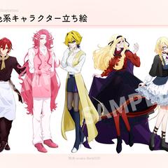 イメージカラー【暖色系】キャラクター立ち絵