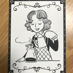 コーヒーを淹れるお客様
