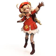 キャラクターフィギュア原型モデルレンダリング画像