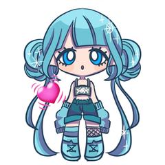 水色、ふわふわ、Y2k