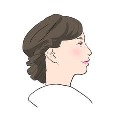 着物姿の女性の横顔似顔絵