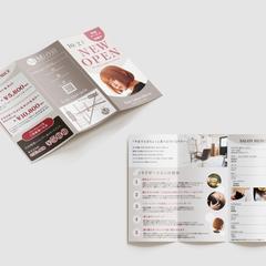 【ヘアサロン】Mirror 三つ折りパンフレット