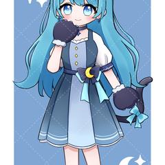 青髪女の子立ち絵イラスト
