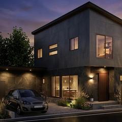 住宅の外観CGパースを作成します（オプション夕景）