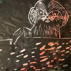 子供が書いた絵画をデジタルイラストに